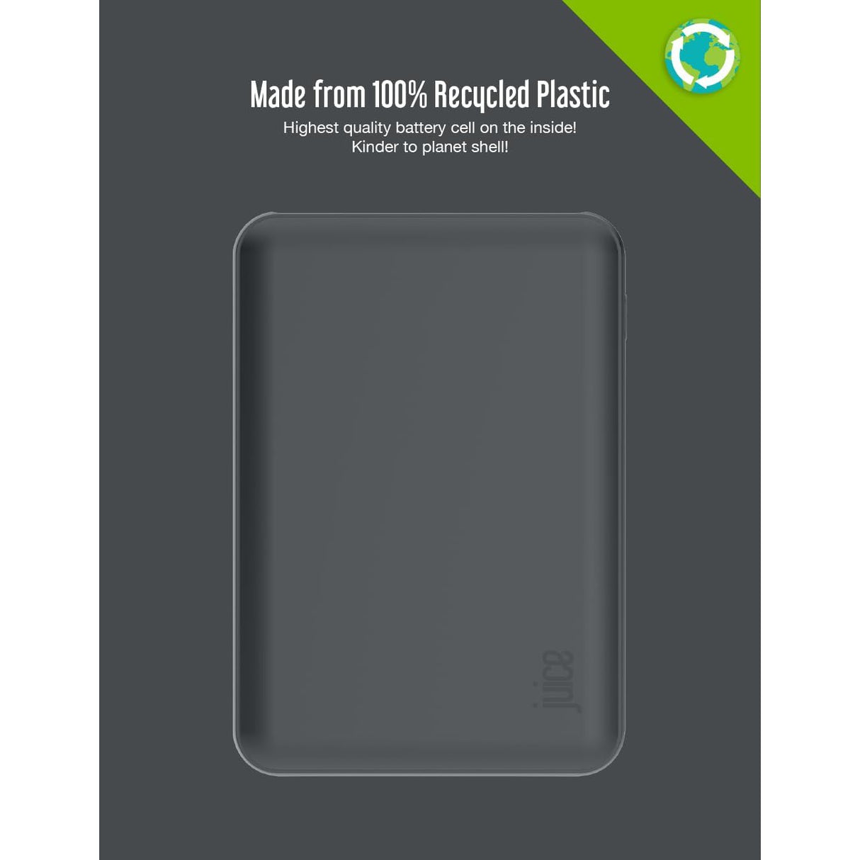 Juice 2 5000mAh Portable Power Bank - Space Grey - Pristine