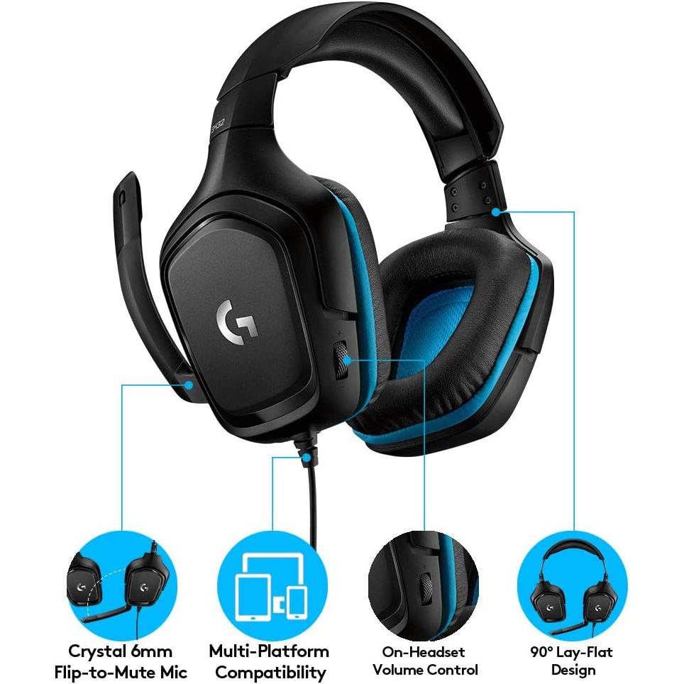 Logitech G432 7.1 Surround Sound Gaming Headset - Pristine