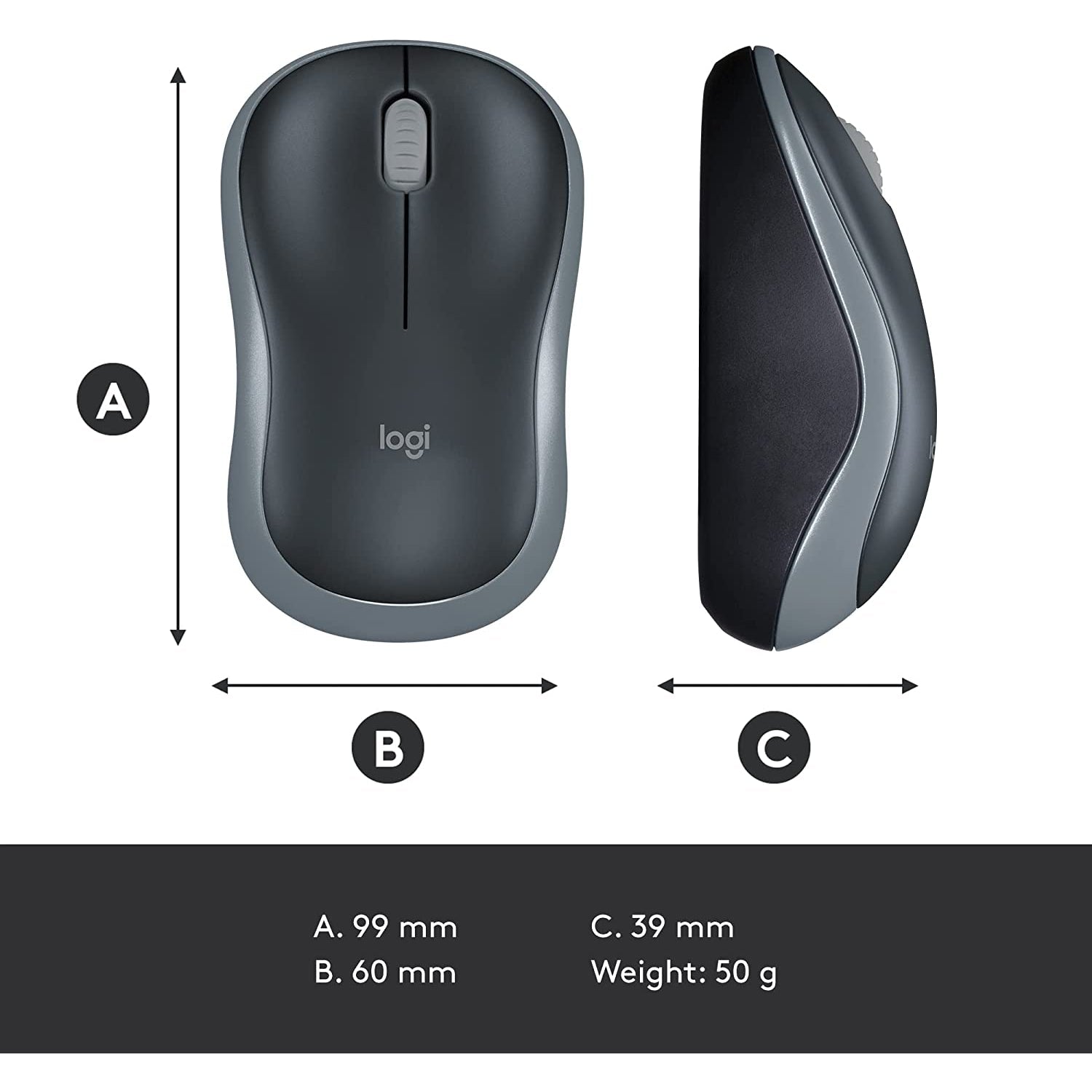 Logitech M185 Compact Wireless Mouse - Designed for Laptops