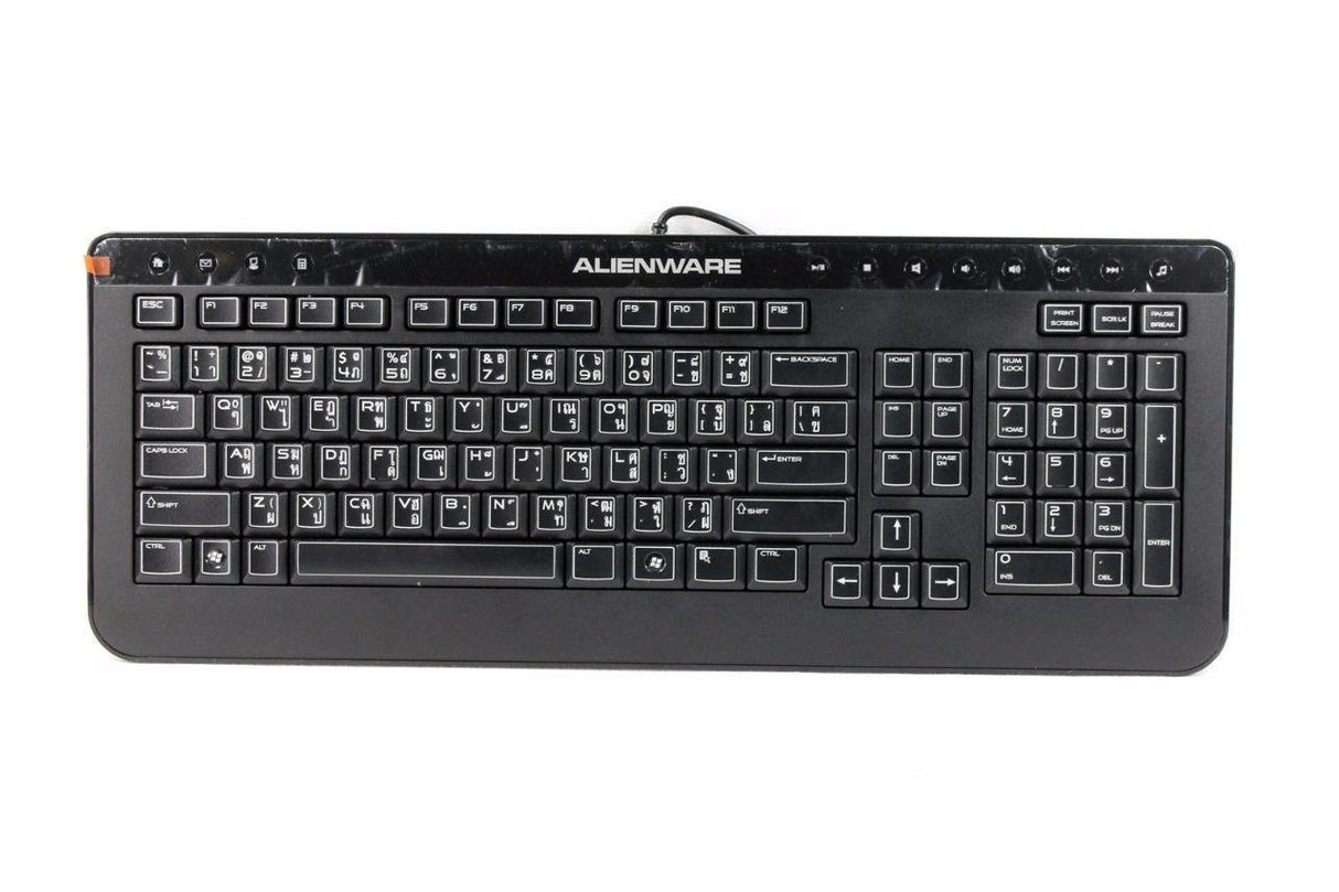Alienware SK-8165 Full Size USB Wired Slim Keyboard - Black - Excellent