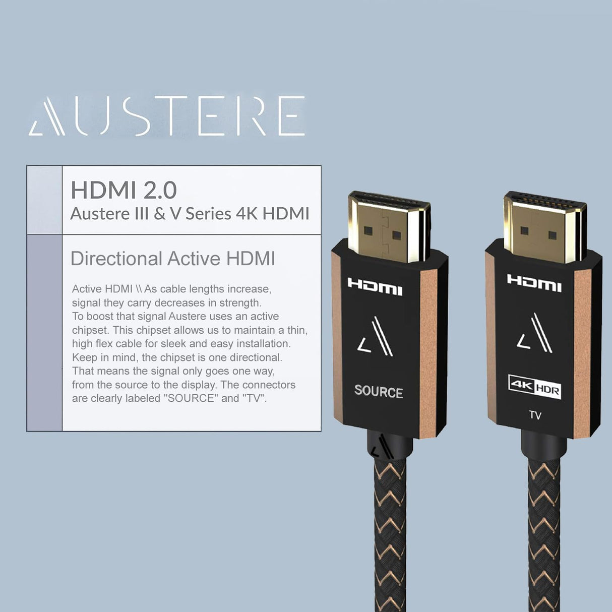 Austere III Series 4K Active HDMI Cable - 5.0m - New