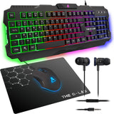 THE G-LAB Combo Helium 4-in-1 Keyboard, Gaming Mouse, Headset, Mouse Pad - Pristine