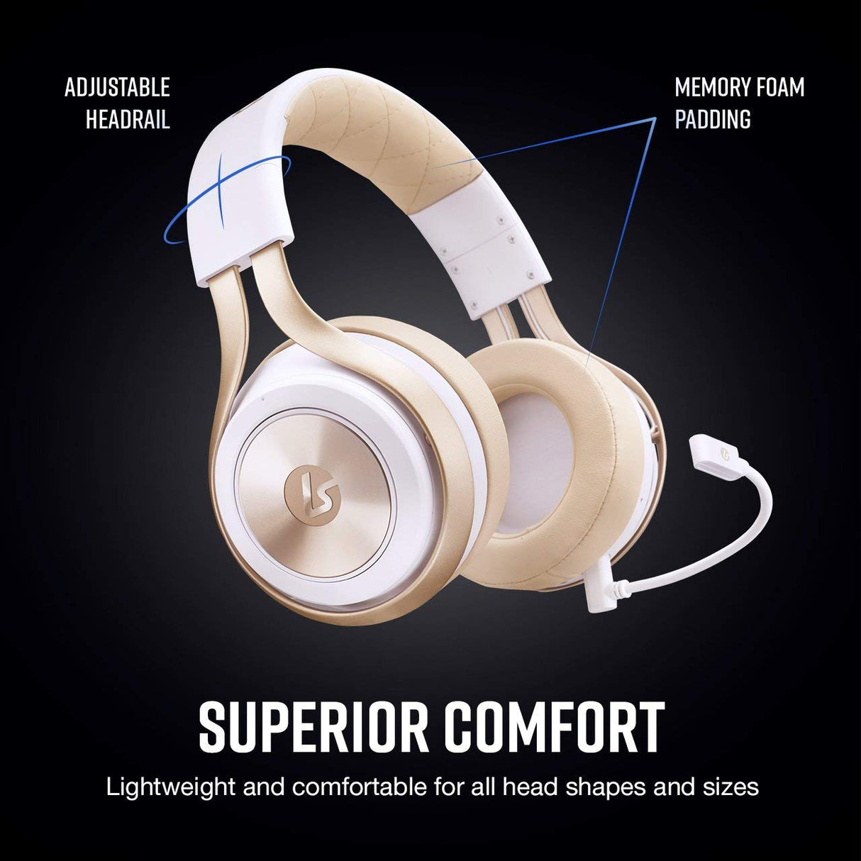 LucidSound LS30 Wireless Universal Gaming Headset - White / Gold