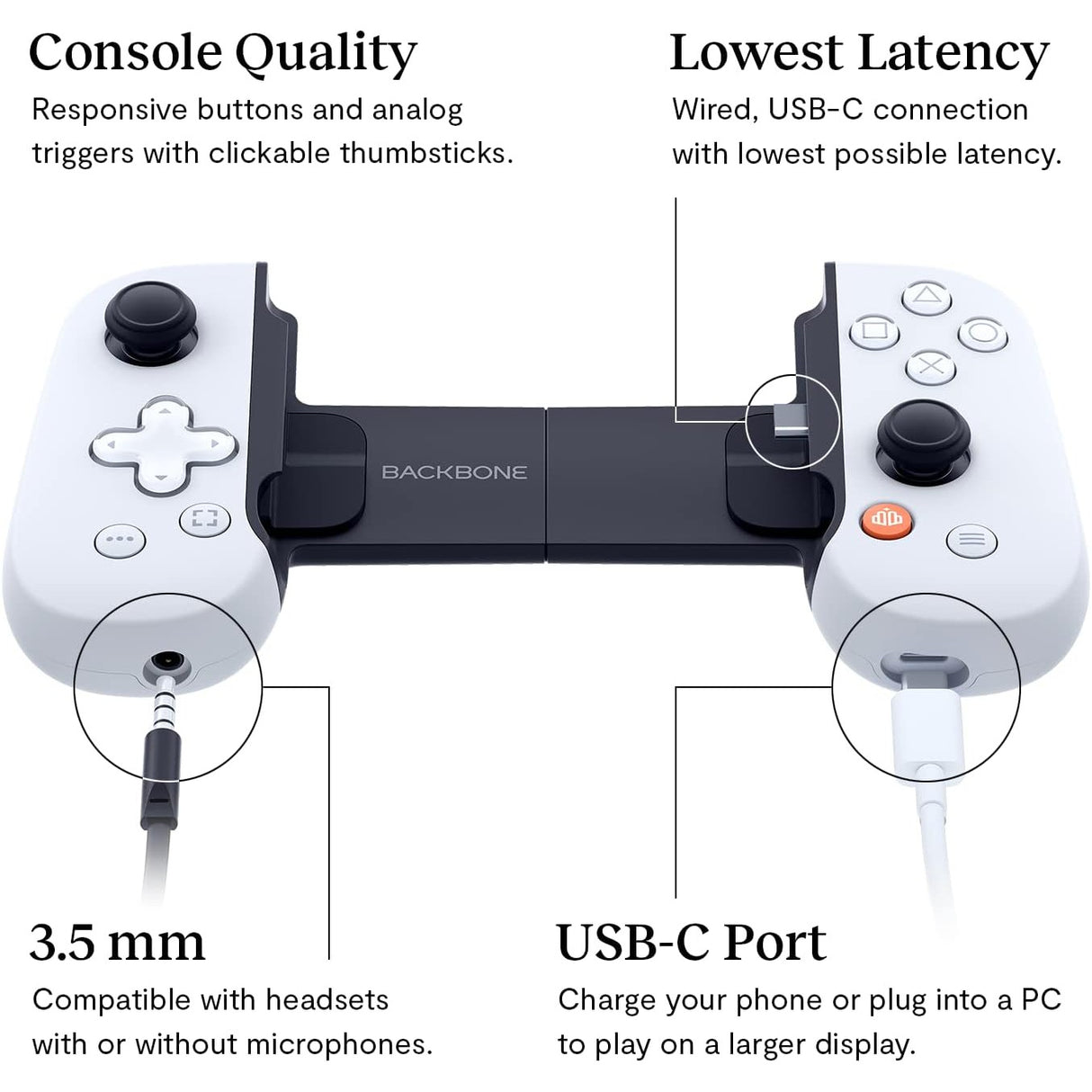 Backbone One: PlayStation Mobile Gaming Controller For iOS - White - Pristine