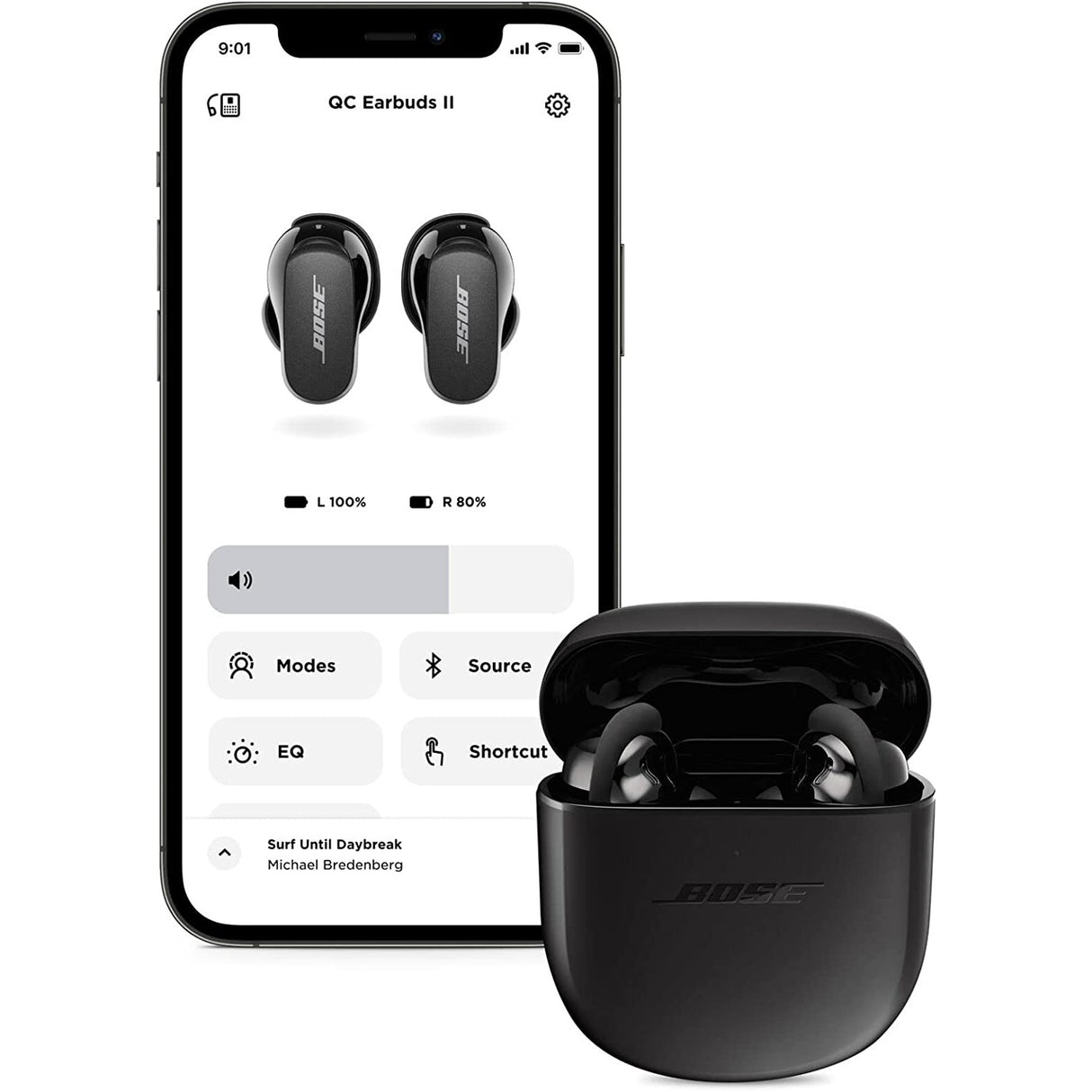 Bose QuietComfort II Wireless Noise-Cancelling Earbuds - Triple Black - Refurbished Excellent