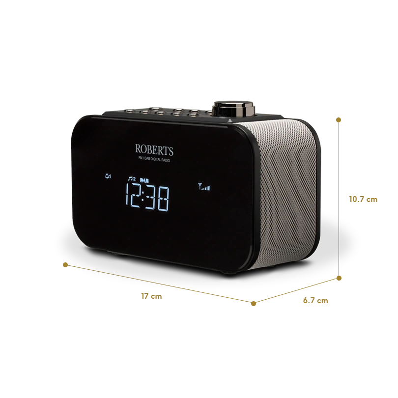 Roberts Ortus 2 DAB/DAB+/FM Digital Alarm Clock Radio - Black - Refurbished Good