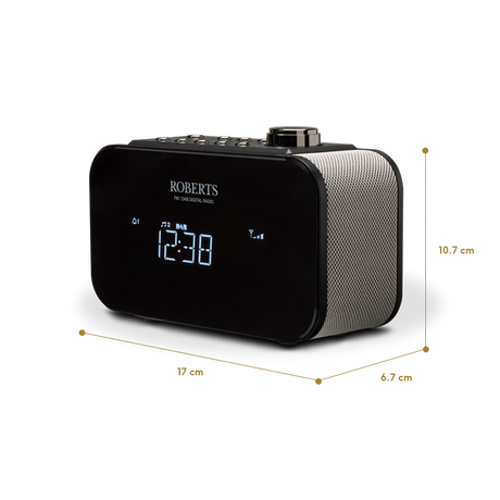 Roberts Ortus 2 DAB/DAB+/FM Digital Alarm Clock Radio - Black - Refurbished Good