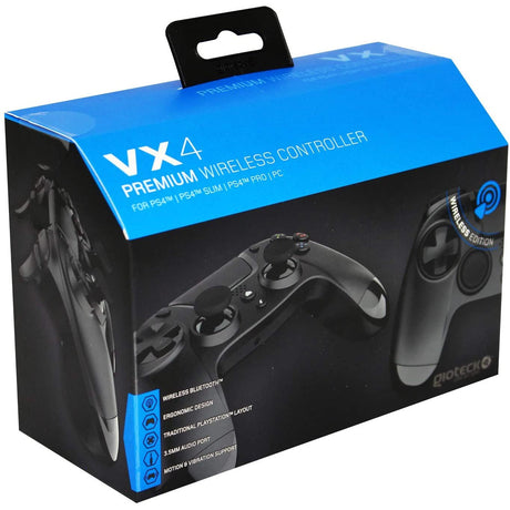 Gioteck VX-4 Wireless Controller for PS4 & PC - Black - New