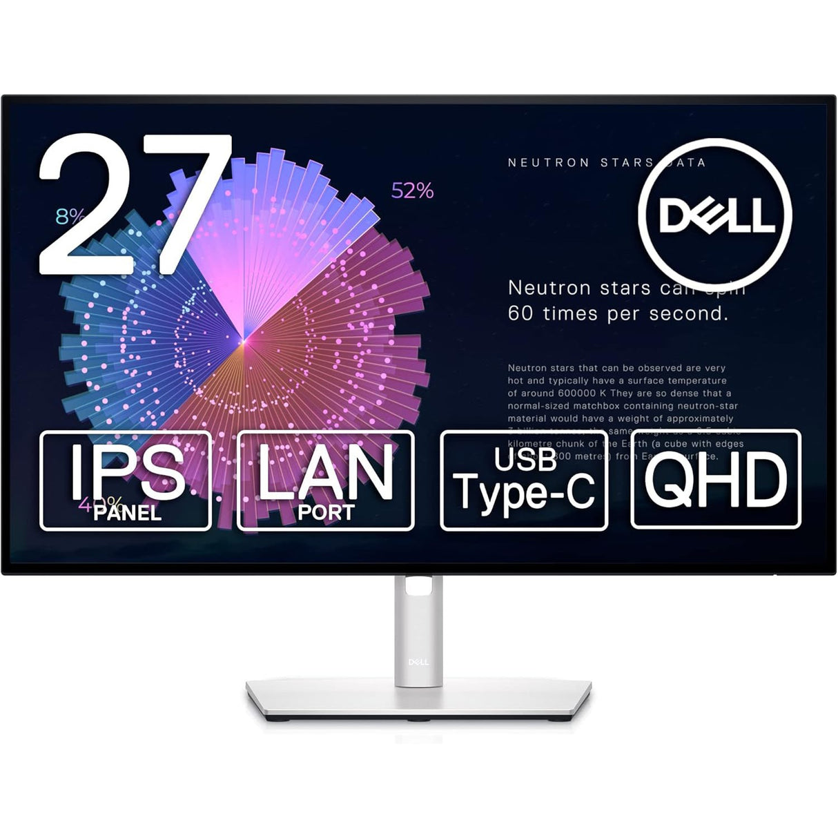 Dell UltraSharp U2722DE 27" QHD LED Monitor - Silver - Refurbished Pristine