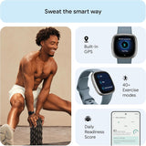 Fitbit Versa 4 Smart Watch - Waterfall Blue / Platinum - Excellent