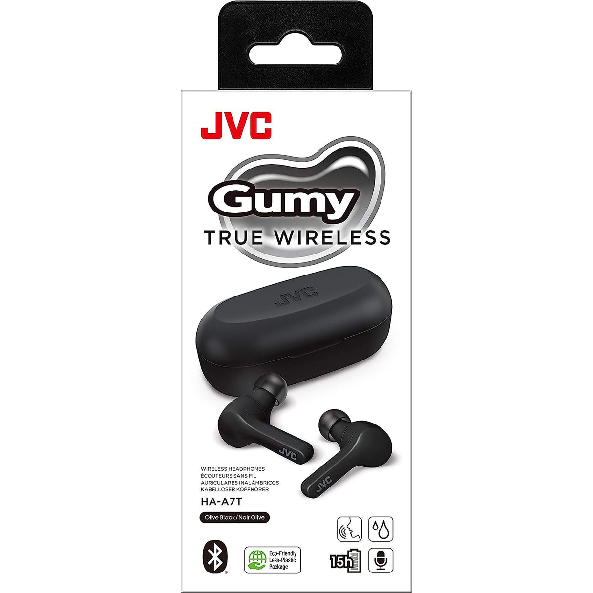 JVC HA-A7T Gumy In-Ear True Wireless Earbuds - Black - Refurbished Pristine