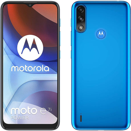 Motorola Moto E7i Power 32GB Unlocked Smartphone - Tahiti Blue - Refurbished Good