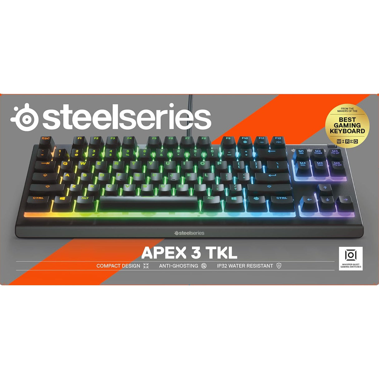 SteelSeries Apex 3 TKL Wired Gaming Keyboard - Pristine