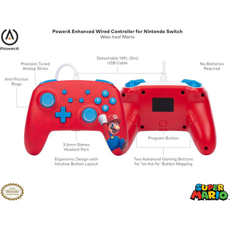 PowerA Nintendo Switch Enhanced Wired Controller - Woo Hoo Mario