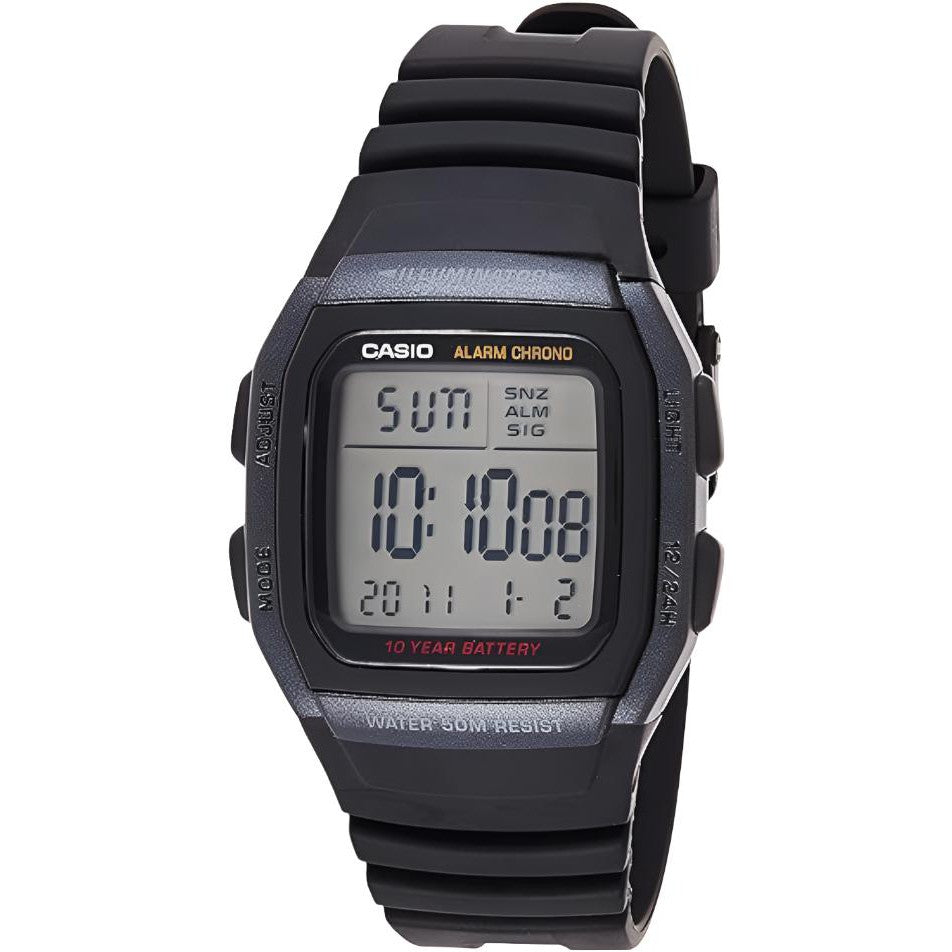 Casio Men's W96H-1AV Stainless Steel Sport Watch with Black Band