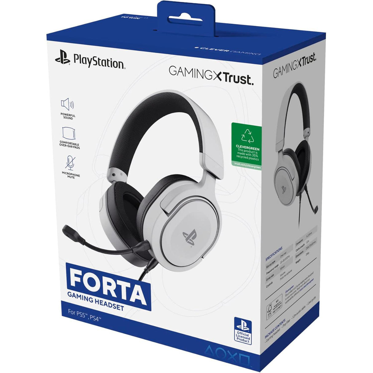 Trust GXT 498 Forta PS5 Wired Gaming Headset - White