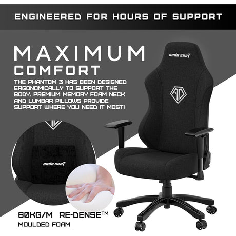 Anda Seat Phantom 3 Pro Gaming Chair - Black - New