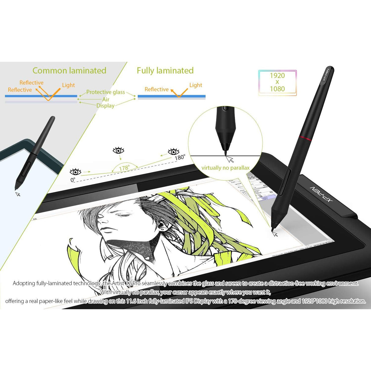 XP-PEN Artist 12 Pro 11.6" Graphics Tablet - New