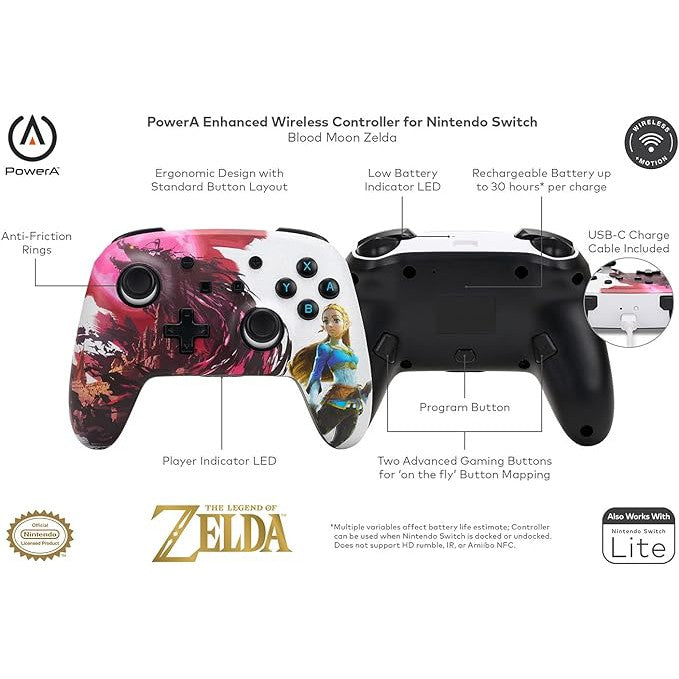 PowerA Nintendo Switch Wireless Controller - Blood Moon Zelda