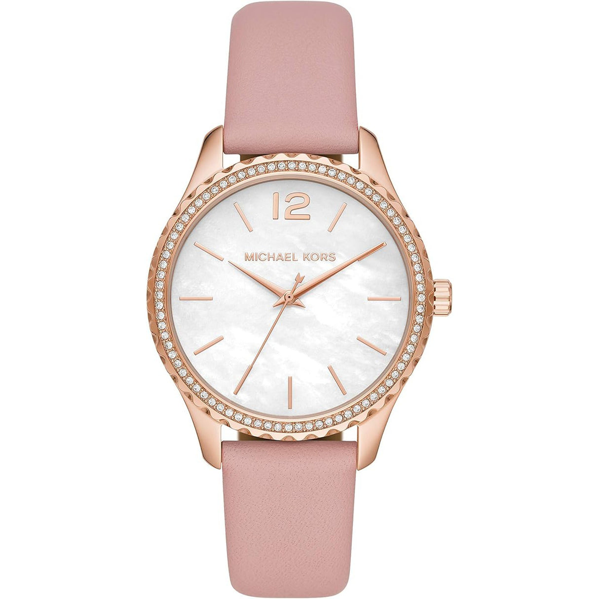 Michael Kors MK2909 Ladies Layton Stainless Steel Quartz Watch with Pink Leather Strap