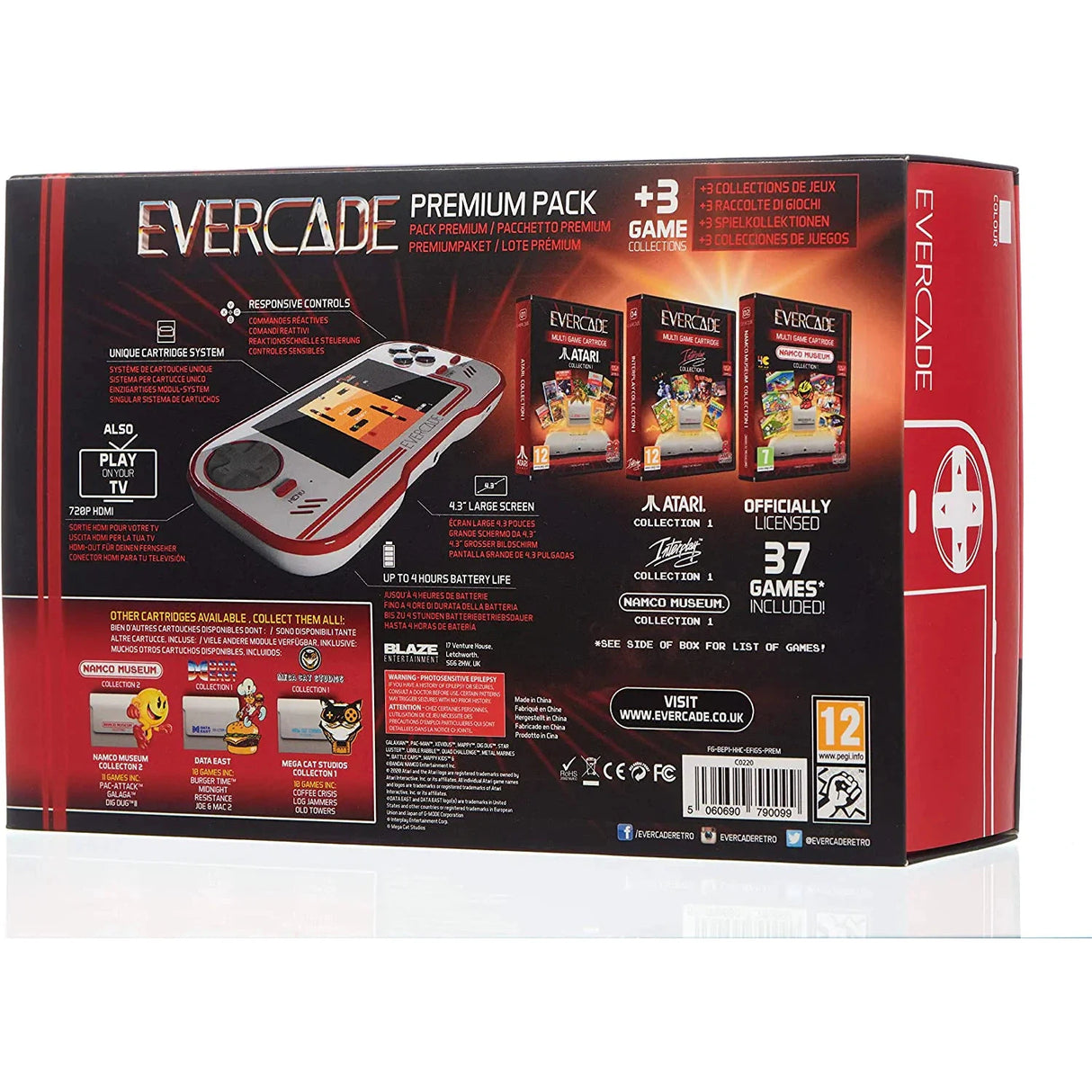 Evercade Retro Handheld Games Console Premium Pack - Refurbished Pristine