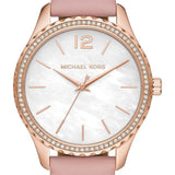 Michael Kors MK2909 Ladies Layton Stainless Steel Quartz Watch with Pink Leather Strap