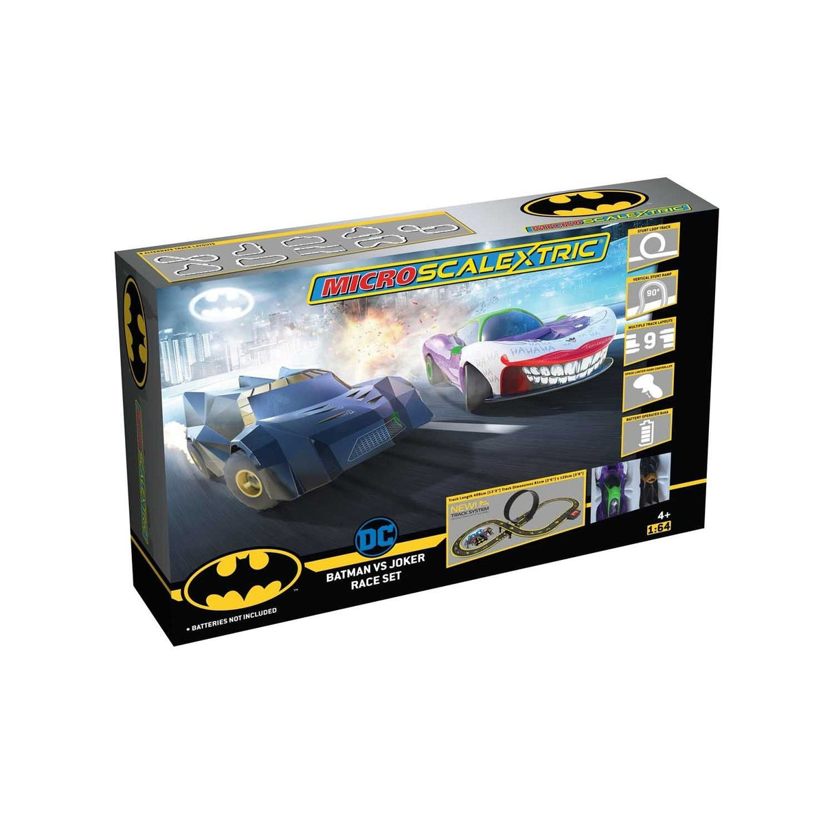 Scalextric Batman vs Joker Set Battery Powered Race Set - Pristine