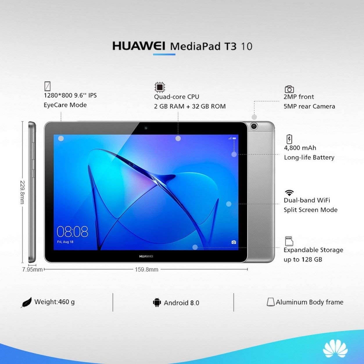 Huawei MediaPad T3 Tablet 16GB - Space Grey | Stock Must Go