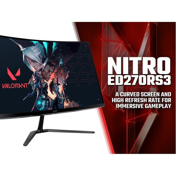 Refurbished Acer Nitro ED270RS3bmiipx Full HD 27" Curved Gaming Monitor - Black - Pristine