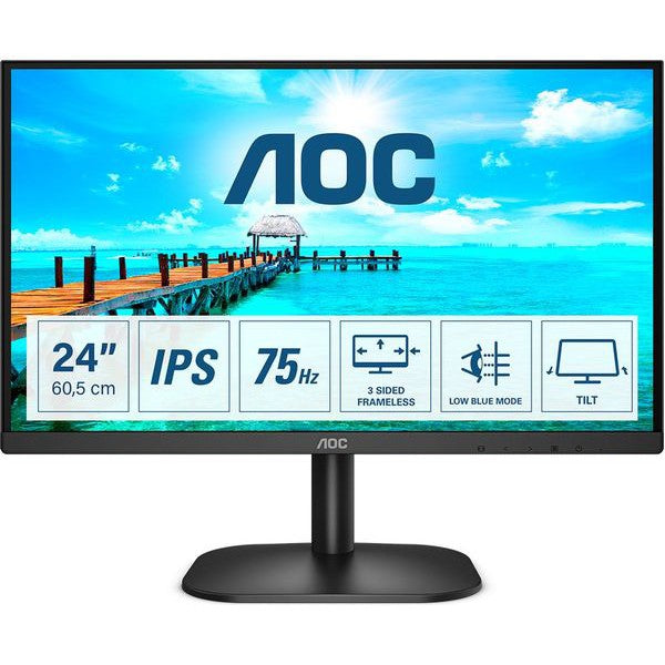 AOC 24B2XH Full HD IPS LCD Monitor - Black - New