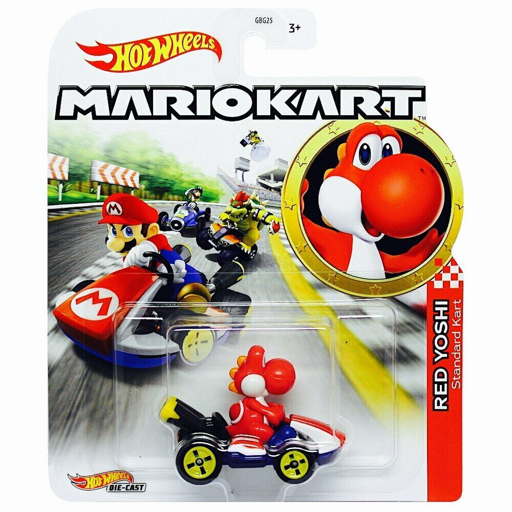 Hot Wheels Mario Kart Red Yoshi Figurine