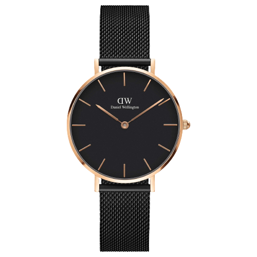 Daniel Wellington DW00100201 Women's Classic Petite Ashfield Bracelet Strap Watch, Black