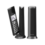 Panasonic KX-TGK222EM Cordless Phone with Answer Machine-Twin, Black
