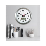 Acctim Meridian Radio Controlled LCD Display Analogue Wall Clock, 38cm, Silver