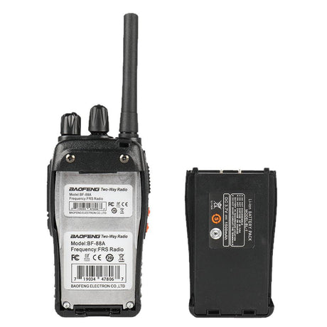 Baofeng BF-88E Walkie Talkie with USB Charger Handheld Portable Radio x2 Pack - Black