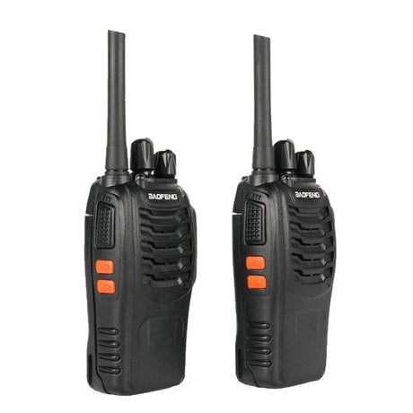 Baofeng BF-88E Walkie Talkie with USB Charger Handheld Portable Radio x2 Pack - Black