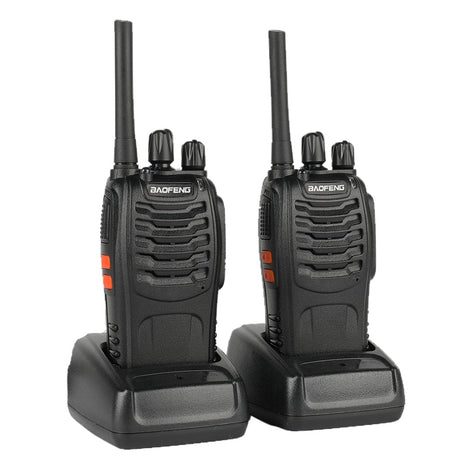 Baofeng BF-88E Walkie Talkie with USB Charger Handheld Portable Radio x2 Pack - Black