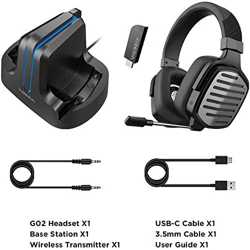 Xiberia G02 Wireless Gaming Headset for PS5 PS4 Laptop Over Ear Headphones