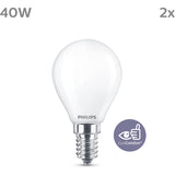 Philips LED Warm White 40W 470 Lumen LED Golf Ball Light Bulbs - 2 Pack