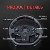 PXN V900 PC Gaming Racing Steering Wheel Universal USB Car Sim 270 / 900 degree Race Steering Wheel with Pedals