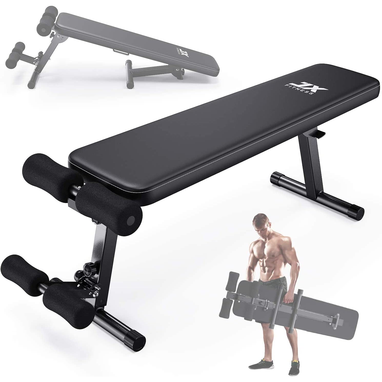 JX FITNESS Adjustable Weight Bench Sit Up Abdominal Bench