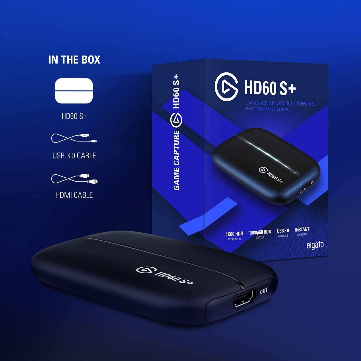 Elgato HD60 S+ Capture Card for PS5, PS4, Xbox Series X/S, USB 3.0