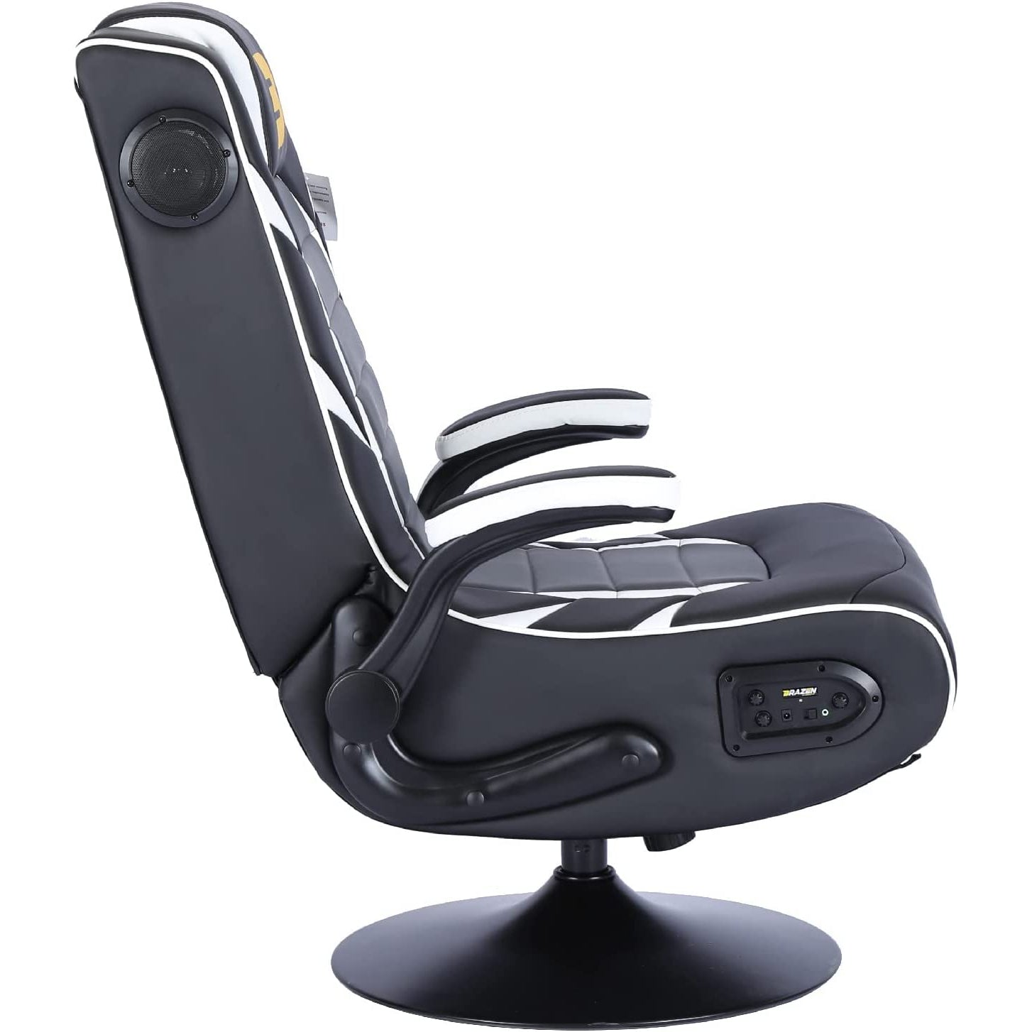 BraZen Panther Surround Sound Gaming Chair Black White Pristine