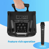 Moukey MTs10-2 Portable PA Speaker System Bluetooth Karaoke Machine Power 160W 10" with Wireless Microphones x2