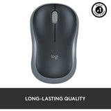 Logitech M185 Compact Wireless Mouse - Black - Refurbished Excellent