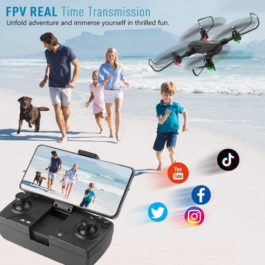 Geekera 1080P HD FPV RC Foldable Drone for Adult with Live Video Alti Stock Must Go