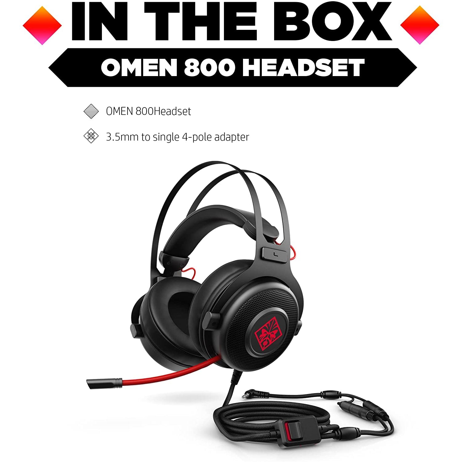 HP OMEN 800 Gaming Headset DTS Headphone X Noise Cancelling Folding