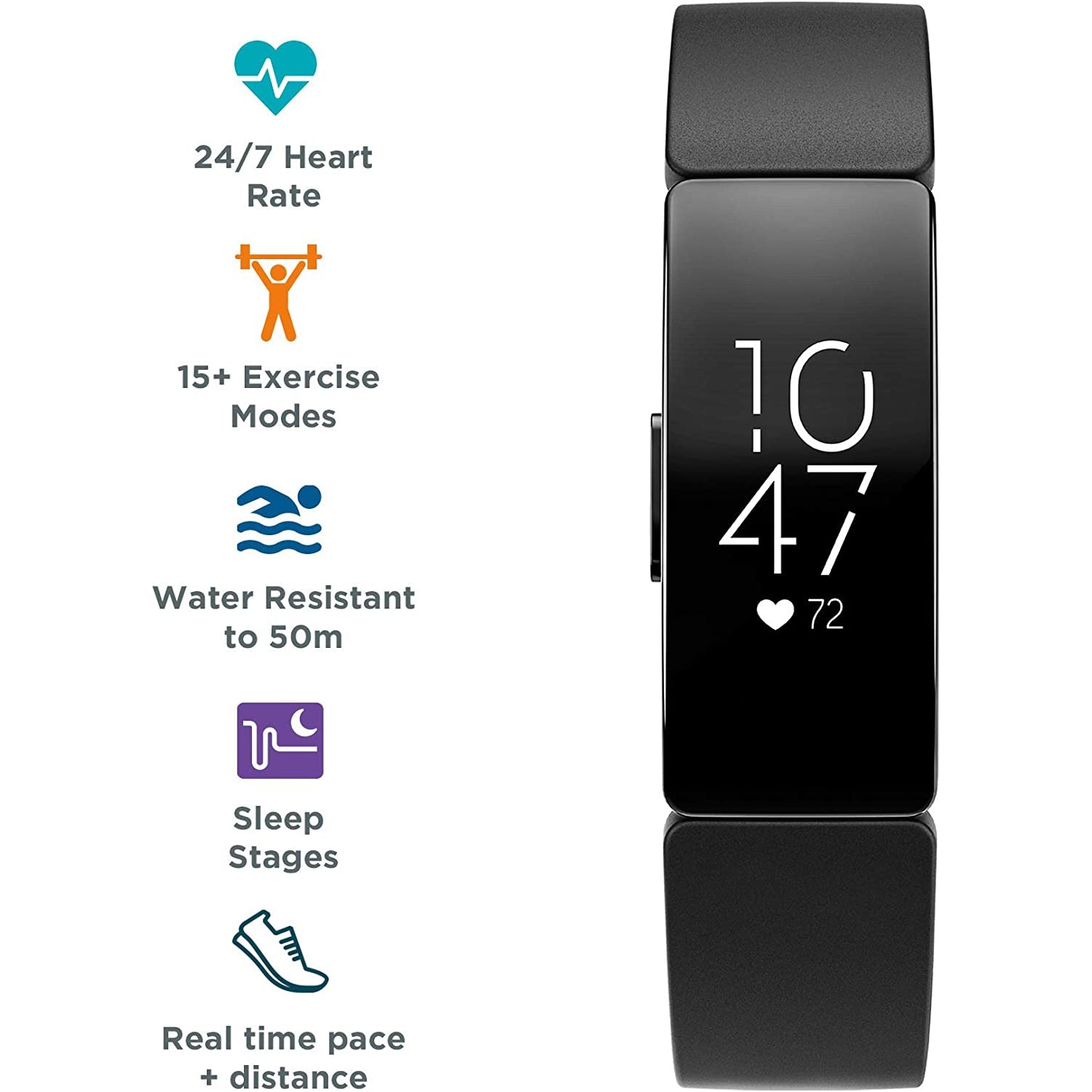 Fitbit inspire hr fitness tracker with heart discount rate