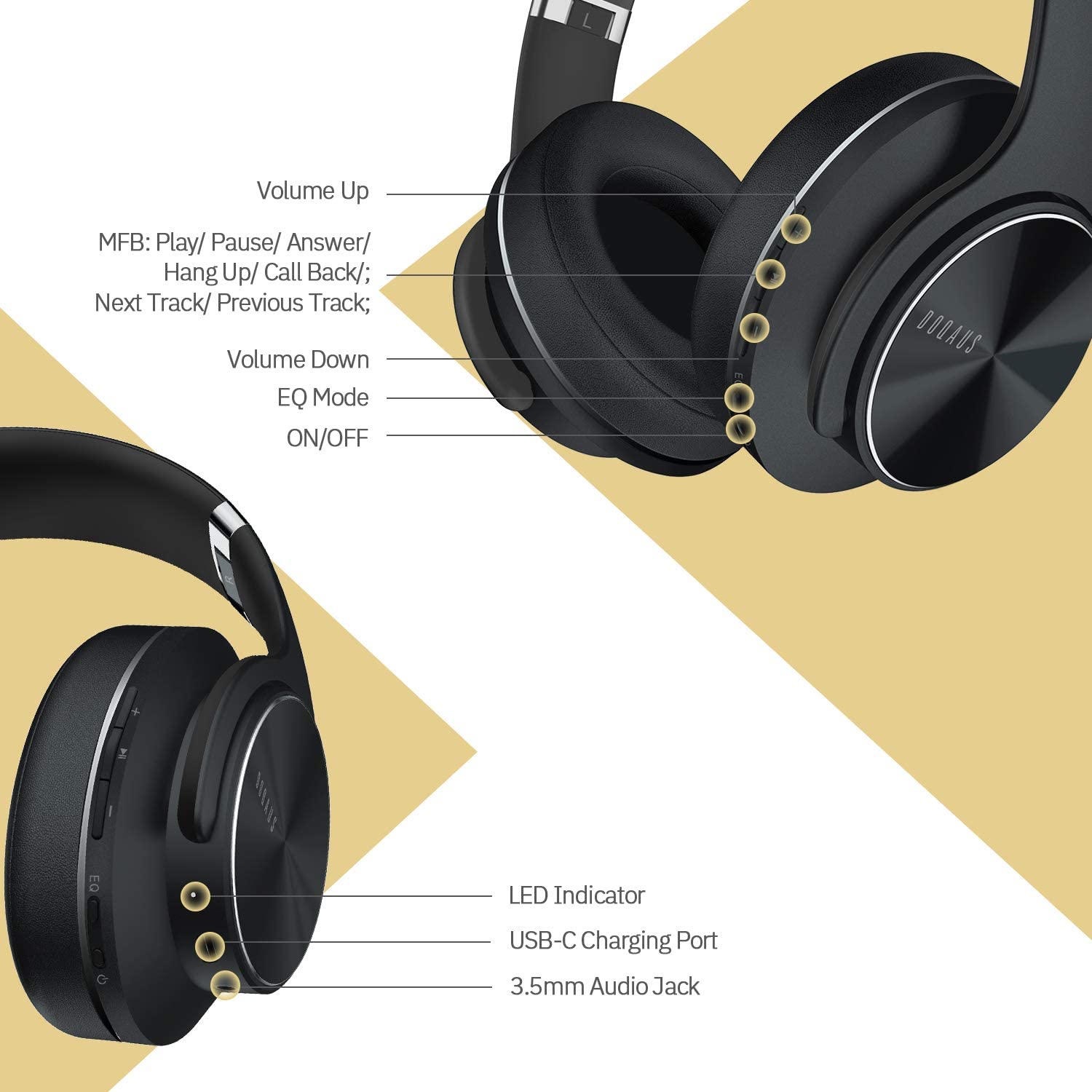 Doqaus care discount 1 bluetooth headphones