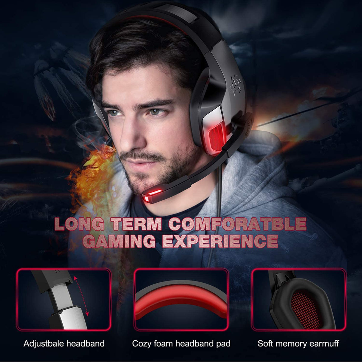 Hunterspider Pro Gaming Headset - Black / Silver